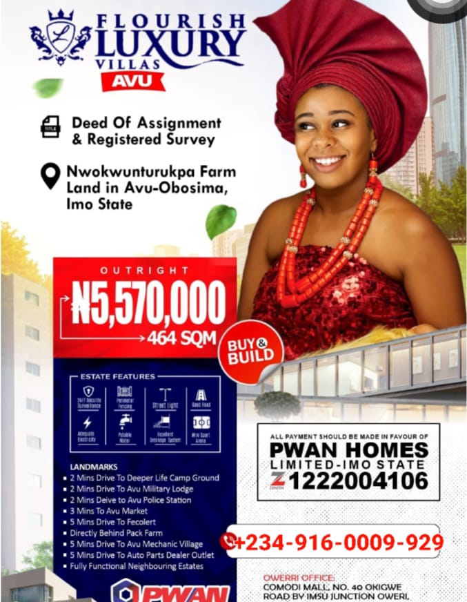 Flourish Luxury Villa Estate, Premium Land for Sale in Avu, Owerri, PWAN Properties 1