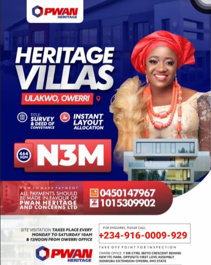 Heritage Villas Ulakwo – Land for Sale in Owerri, Imo State, Nigeria