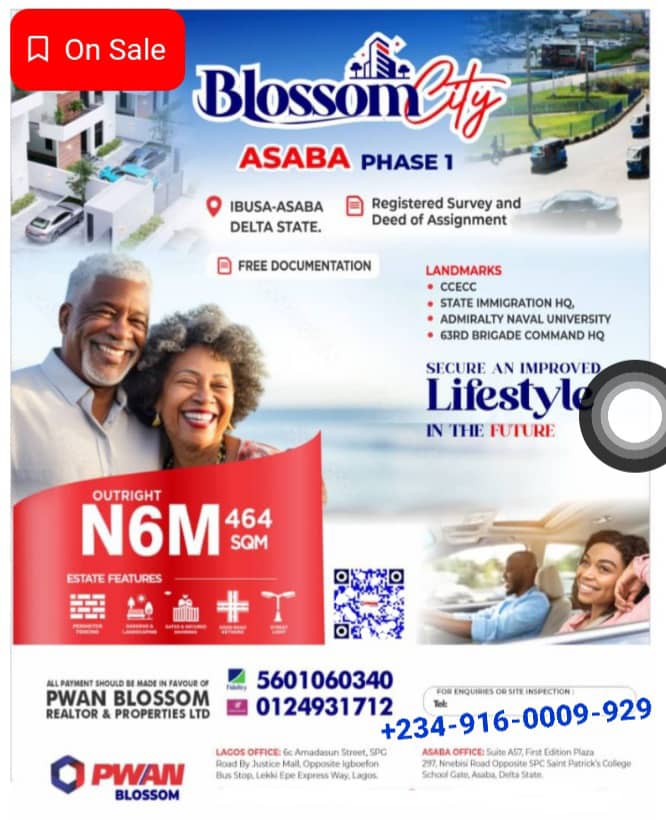 Land for Sale in Asaba Delta State, PWAN Blossom, Blossom City