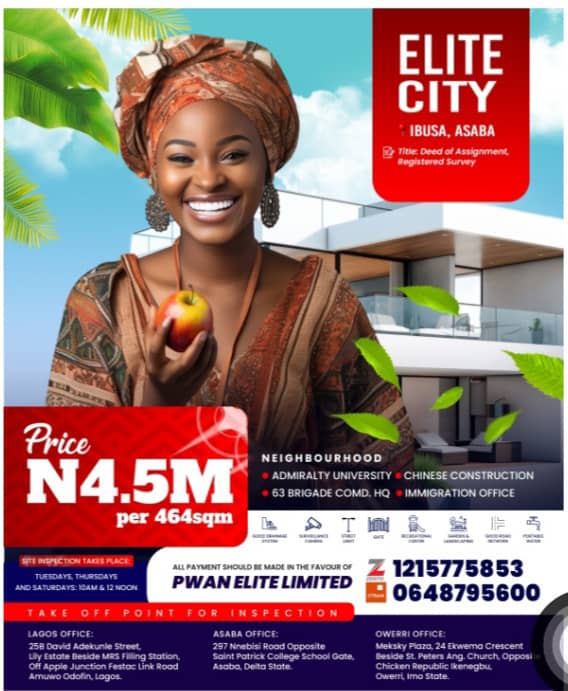 Land for Sale in Asaba, Find Your Community at Elite City, Ibusa - ₦4.5M!