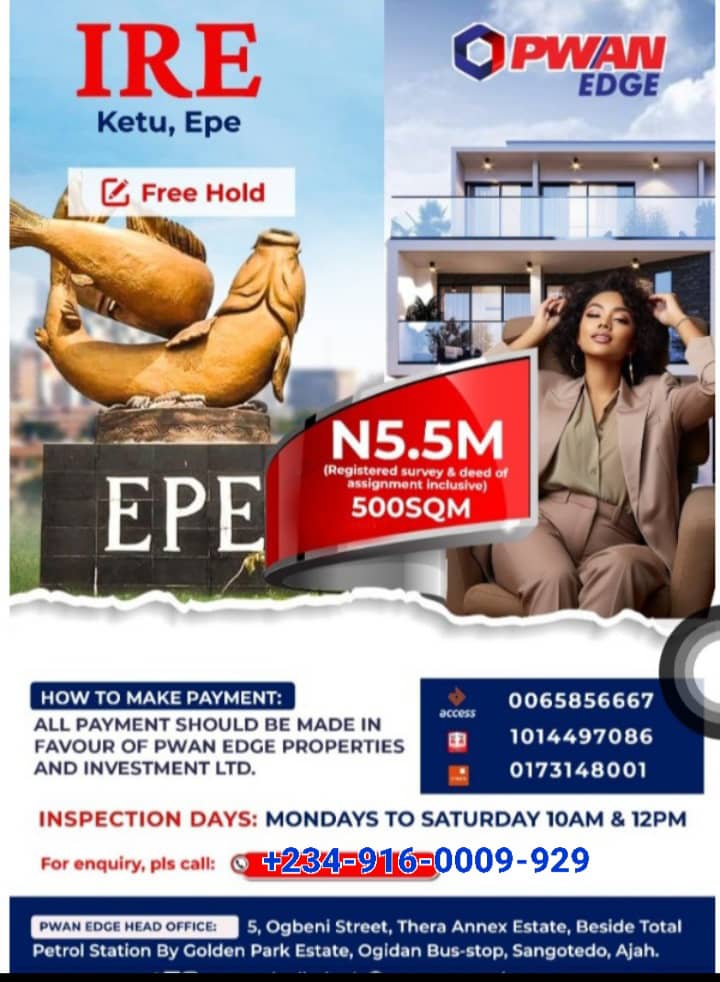 Land for Sale in Epe Lagos State Secure Your ₦5.5M Plot in Ire Estate Now!