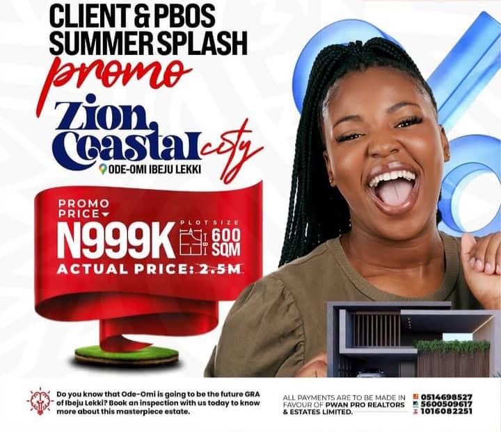 Land for Sale in Ibeju Lekki N1,000,000 - Limited Time Offer! Don't Miss Out on Zion Coastal City!