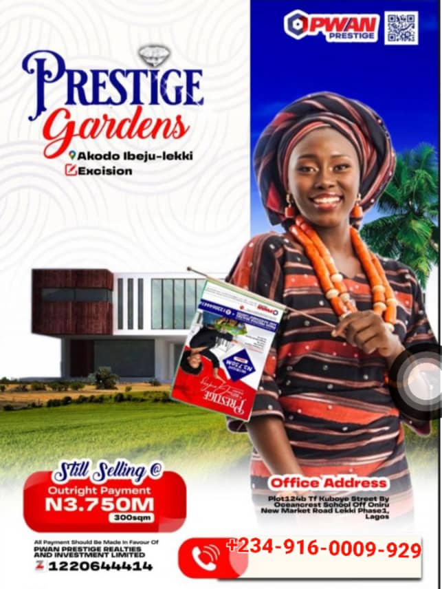 Land for Sale in Ibeju Lekki, Own a Plot at Prestige Gardens Akodo for Just ₦3.75M!