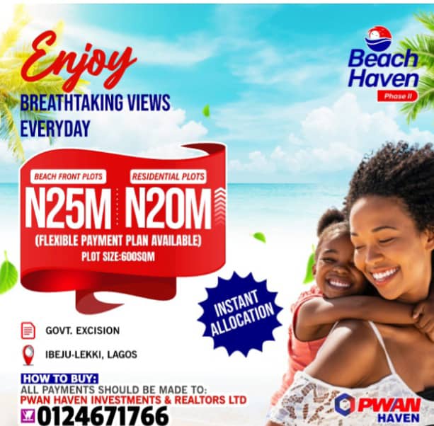 Land for Sale in Ibeju Lekki, Water front property, beach side property for sale
