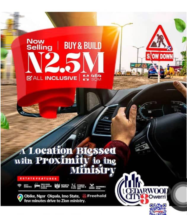 Land for Sale in Imo State, Your Gateway to Prosperity at Cedarwood City Phase 3!