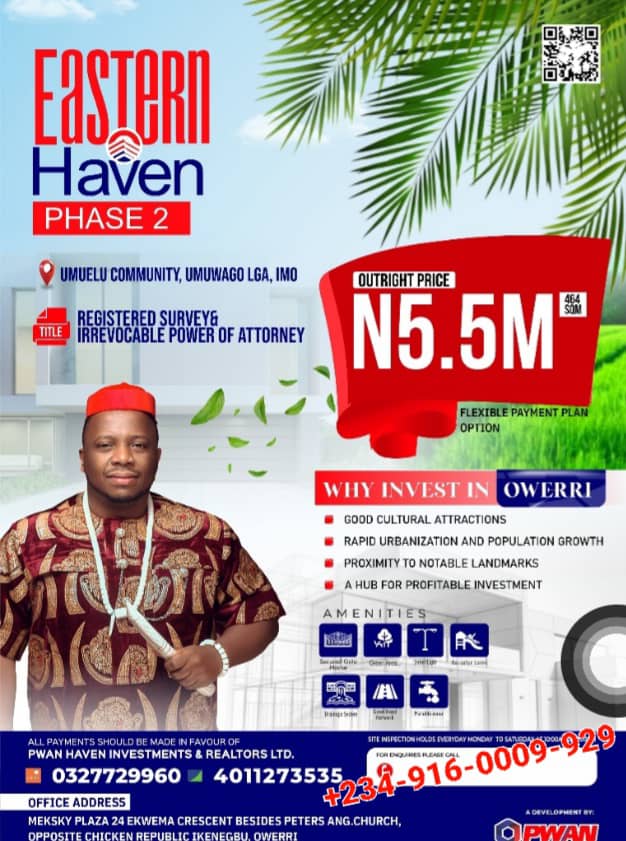Land for Sale in Owerri Imo State, PWAN Haven, Eastern Haven Phase 2