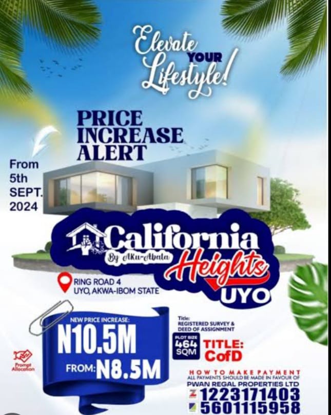 Land for Sale in Uyo Akwa Ibom State – Own a Piece of California Heights Before It’s Too Late!