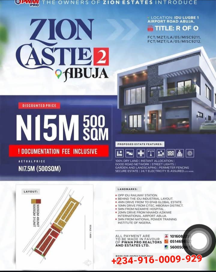 Land for Sale in Wasa Abuja N15,000,000 - Invest in Zion Castle Estate for a Brighter Future!