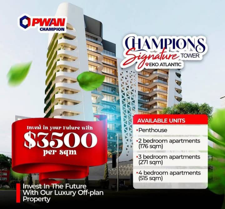 Apartment for Sale in Eko Atlantic City, $3,500SQM - Elevate Your Lifestyle to the Top 1%!
