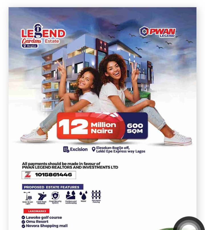 Buying Land in Lagos Nigeria – Invest in Legend Gardens Estate, Bogije, Ibeju-Lekki