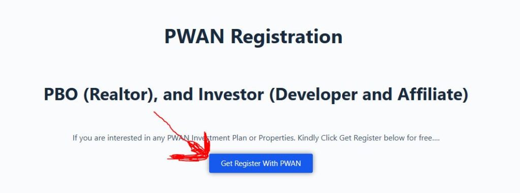 Click to register wit PWAN