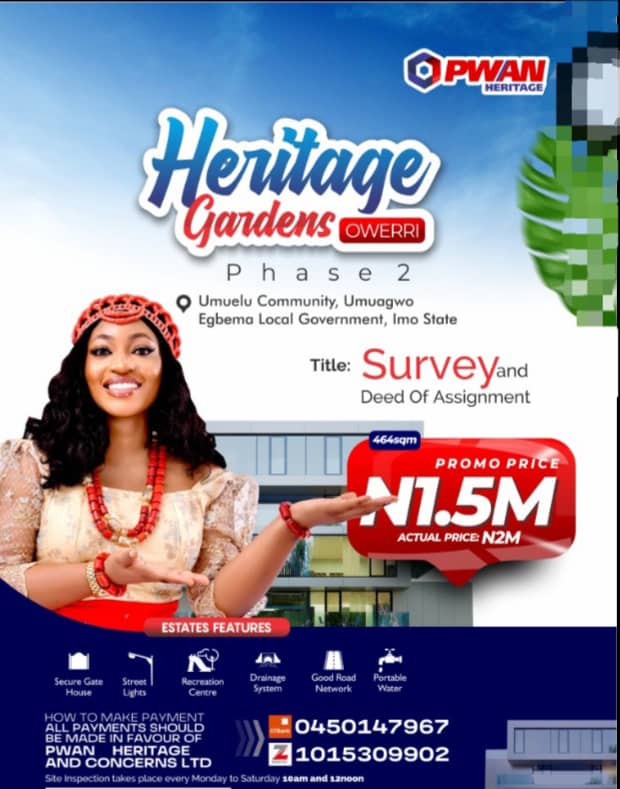 Heritage Gardens Phase 2, Owerri – Secure Your Future with High-ROI Land!