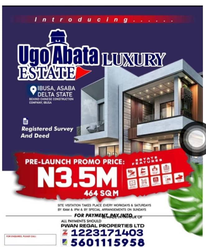 Land for Sale in Asaba Delta State – Secure Your Future in Ugo Abata Luxury Housing Estate