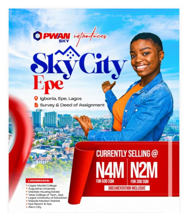 Land for Sale in Epe – 600sqm from ₦4 Million at SkyCity Estate (100% Dry Land)