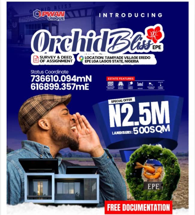 Land for Sale in Epe – Invest in Orchid Bliss Epe for ₦3,000,000 Prime Location & High ROI!