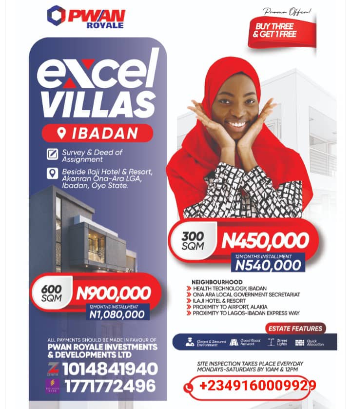 Land for Sale in Ibadan – Secure 600sqm at ₦900K - Prime Location with 247 Security - Modern Amenities
