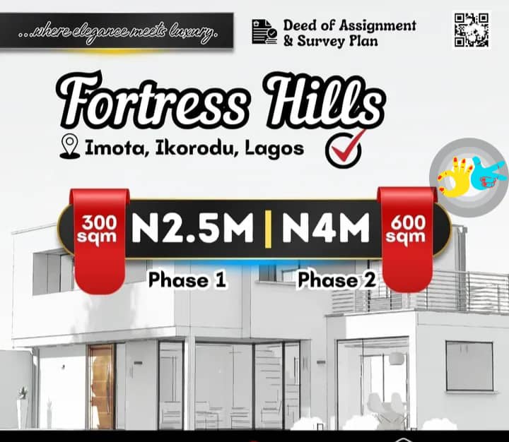 Land for Sale in Ikorodu, N2.5M 300SQM - Unlock the Gateway to Luxury Living in Fortress Hills!