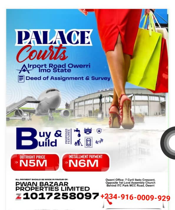 Land for Sale in Owerri Imo State - N5,000,000 - Unlock the Gateway to Prosperity with Palace Courts!