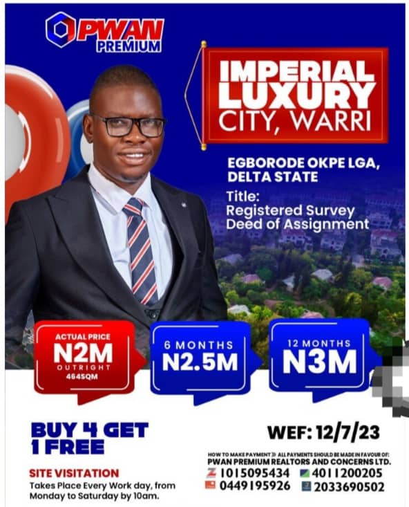 Land for Sale in Warri Delta State – Own a Prime Plot in 10 Minutes at Imperial Luxury City