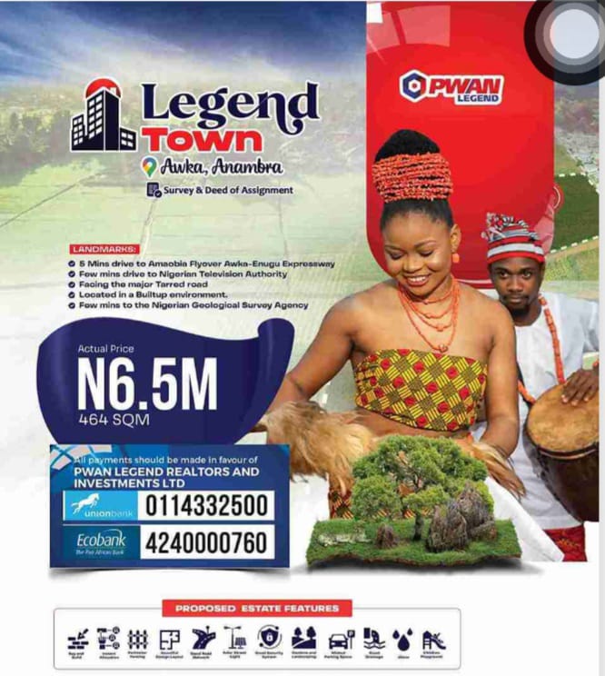 Land in Awka for Sale – Invest in Legend Town, Dunukofia, Anambra