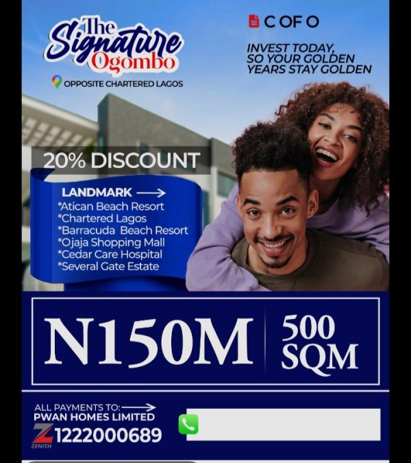 Land for Sale in Lekki Ajah +2349160009929 🏠 The Signature Estate by PWAN Homes — Monastery & Ogombo, Lagos