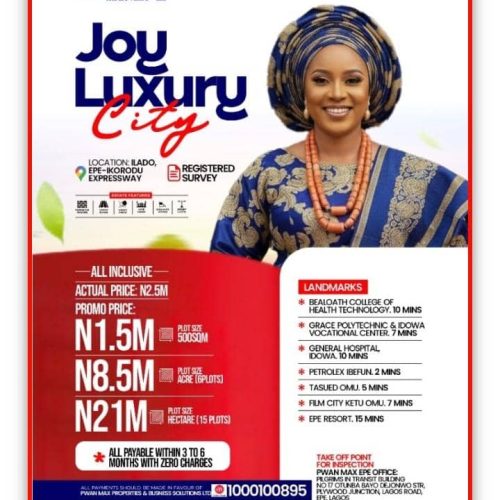 Joy Luxury Estate – PWAN Max Epe (500sqm Plot) - Land For Sale in Epe